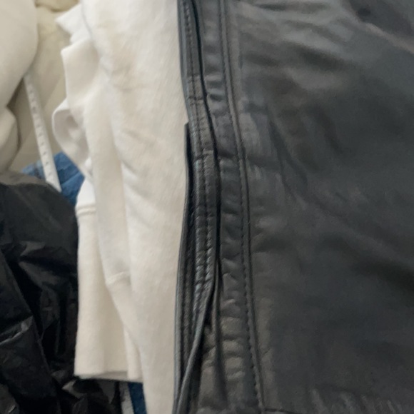 Vintage Miss Bergdorf Now  Black Leather Pencil Skirt XS/S - Picture 7 of 8